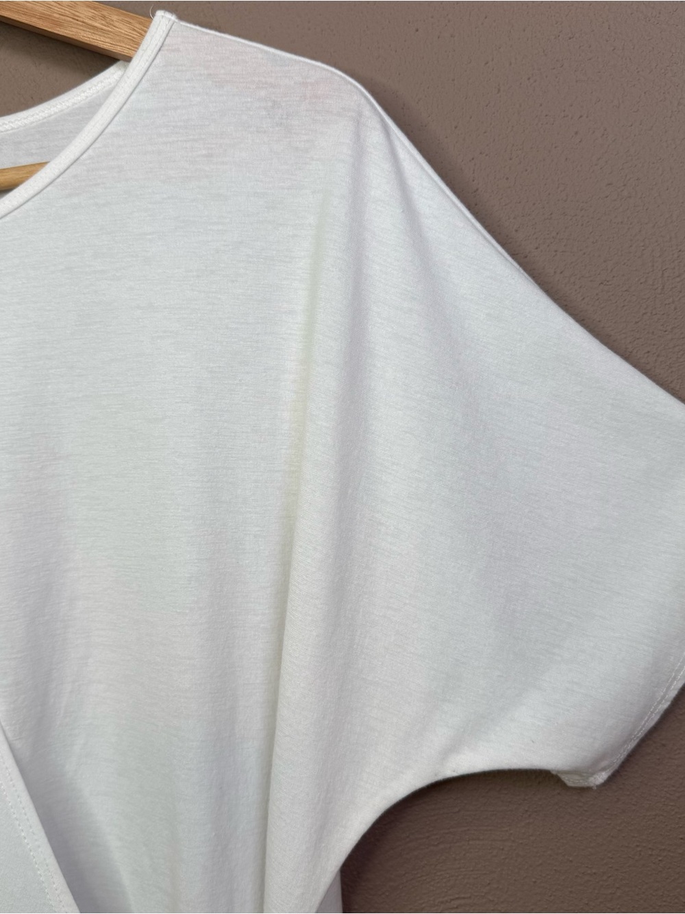 Clara Sun Woo Peach Knit Side Tie Wrap Minimalist Top in White Women's Size Med. - Picture 5 of 16